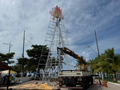 Para dar vida ao monumento, a fogueira será revestida com 36 painéis de LED de alta definição e contará com um sistema de sonorização integrado. Foto: Bia Rodrigues/Ascom Ilumina